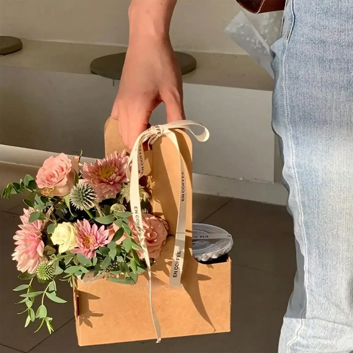 Sacs cadeaux en papier Kraft p - Flower Wrap Kraft avis et prix