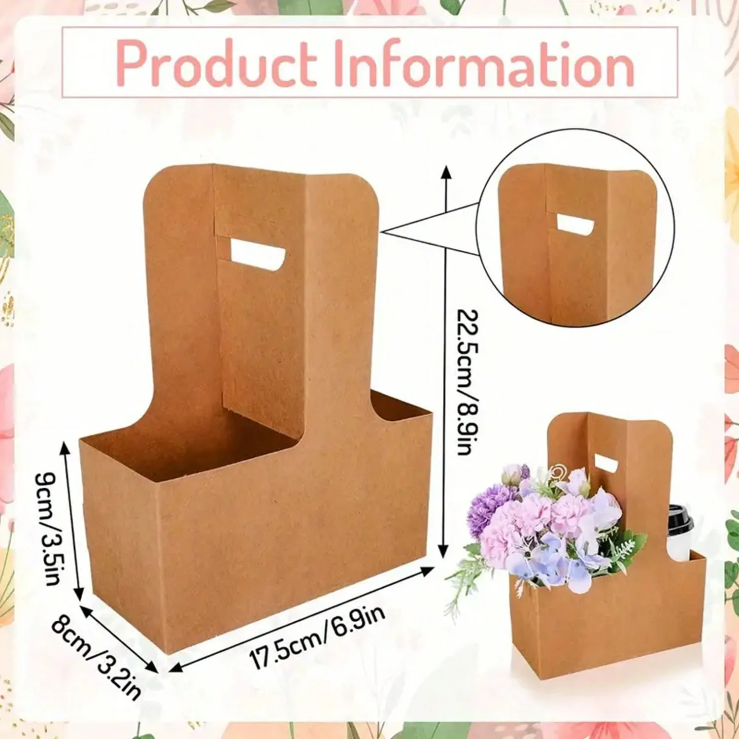 Sacs cadeaux en papier Kraft p - Flower Wrap Kraft avis et prix